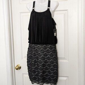 GUESS Women's Janey Cutout Lace Dress Jet Black Size 6 NWT